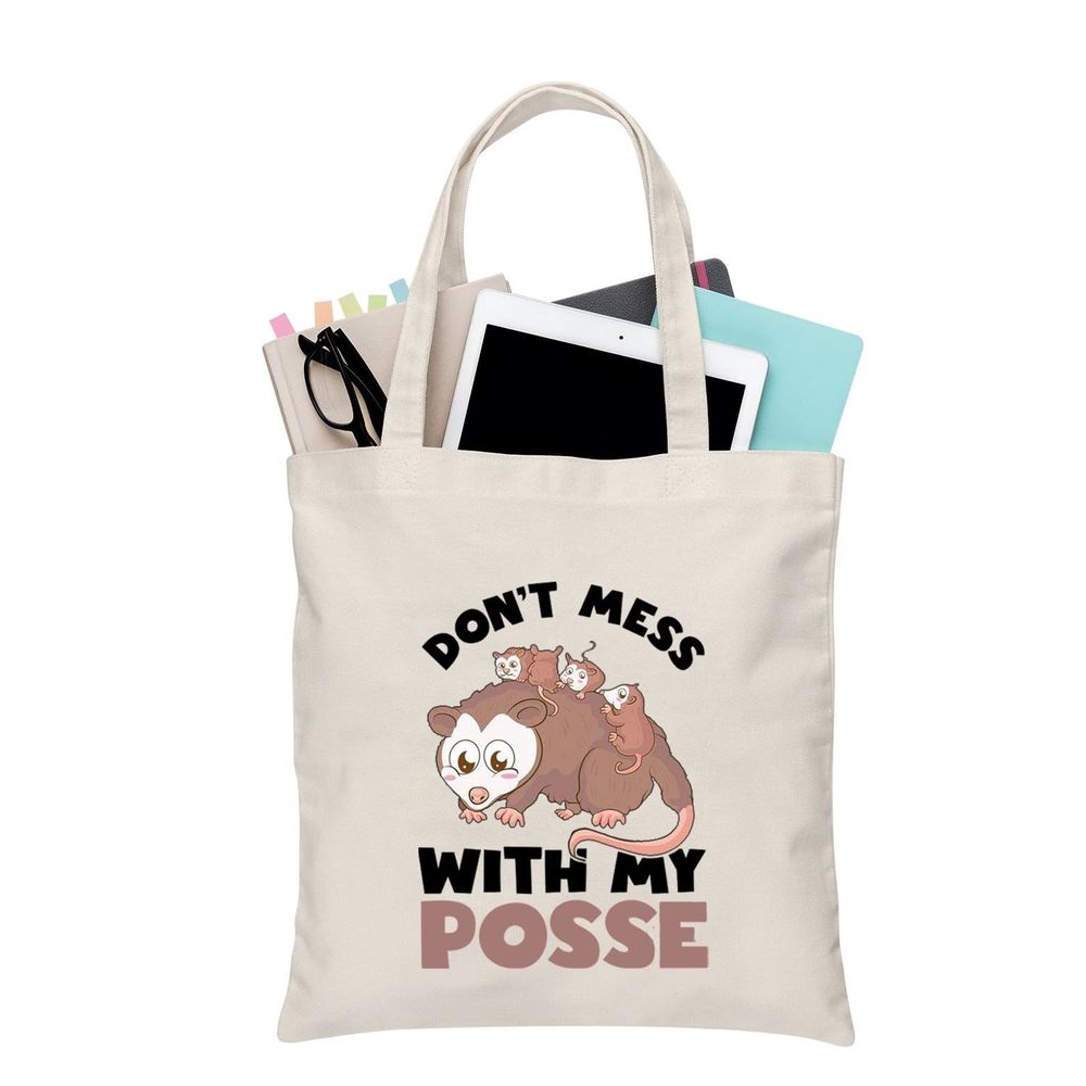 Possum Tote Bag - Opossum Lover Gift - Don'T Mess With My Posse - Waterproof ^_